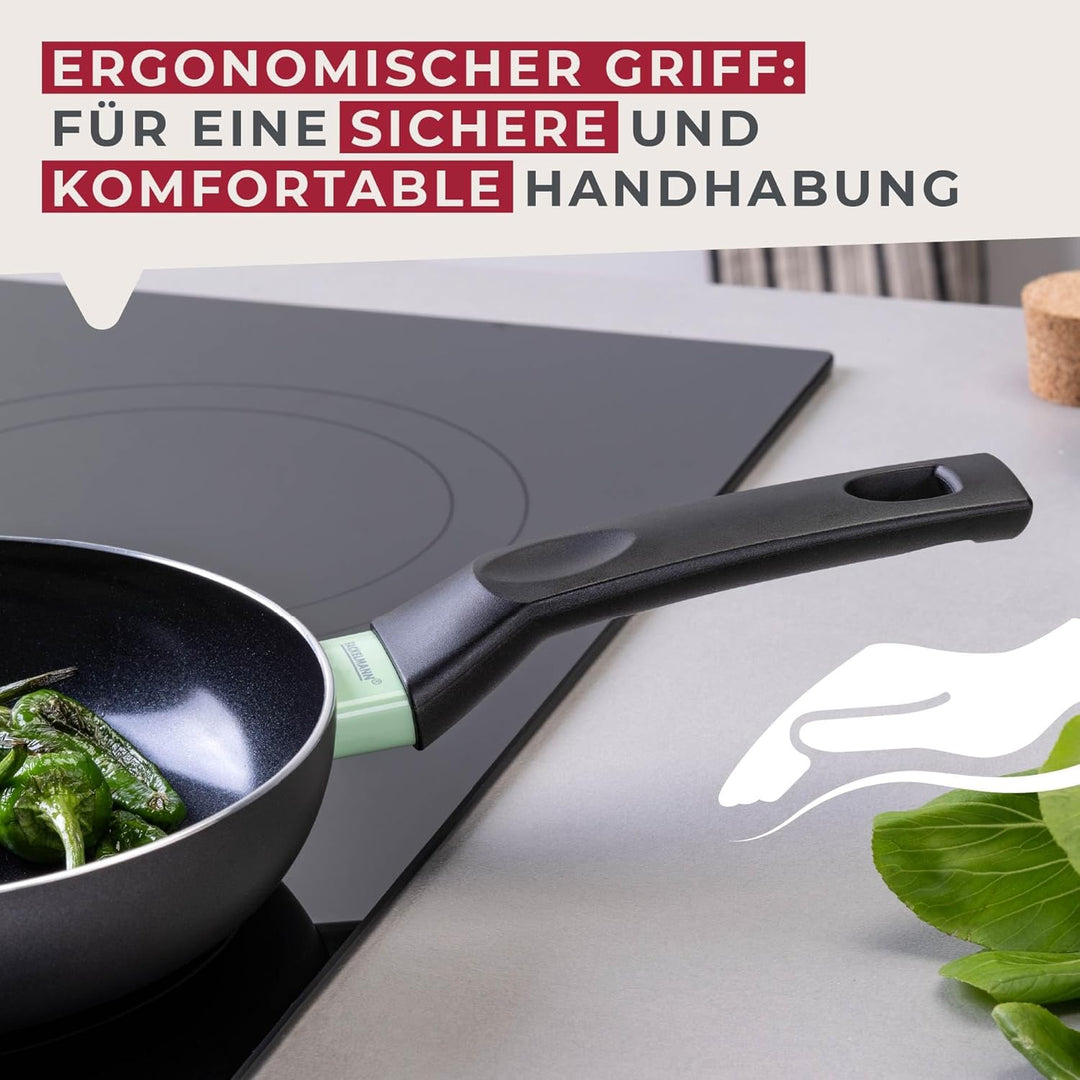 Fackelmann Brandao Antihaft-Bratpfannen Set Ø16/20 cm – Aus recyceltem Aluminium, PFAS-freie Keramik