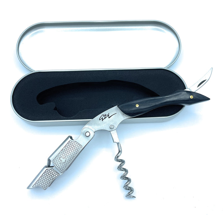 Professionelle Linie SOMMELIER LUXURY Flaschenöffner Bieröffner, Griff aus Holz, starr Aluminium, Öf