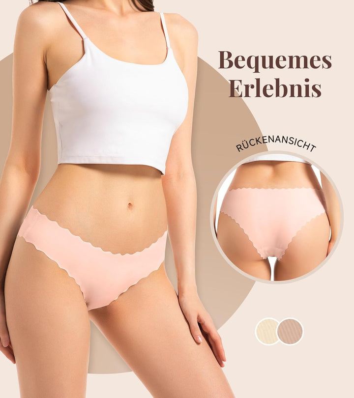 TANSTC 6er Pack Unterhosen Damen Nahtlose Unterwäsche Frauen Seamless Slips Damen Stretch Damenunter