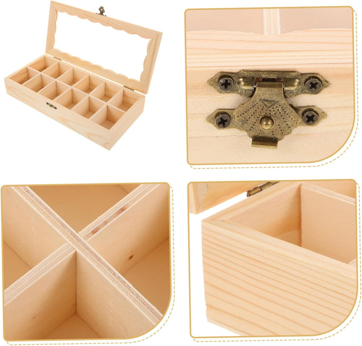 DIYEAH Holzkiste Mit Deckel Kleine Aufbewarungsbox Aus Holz Zum Basteln Und Organisieren Für Zuhause