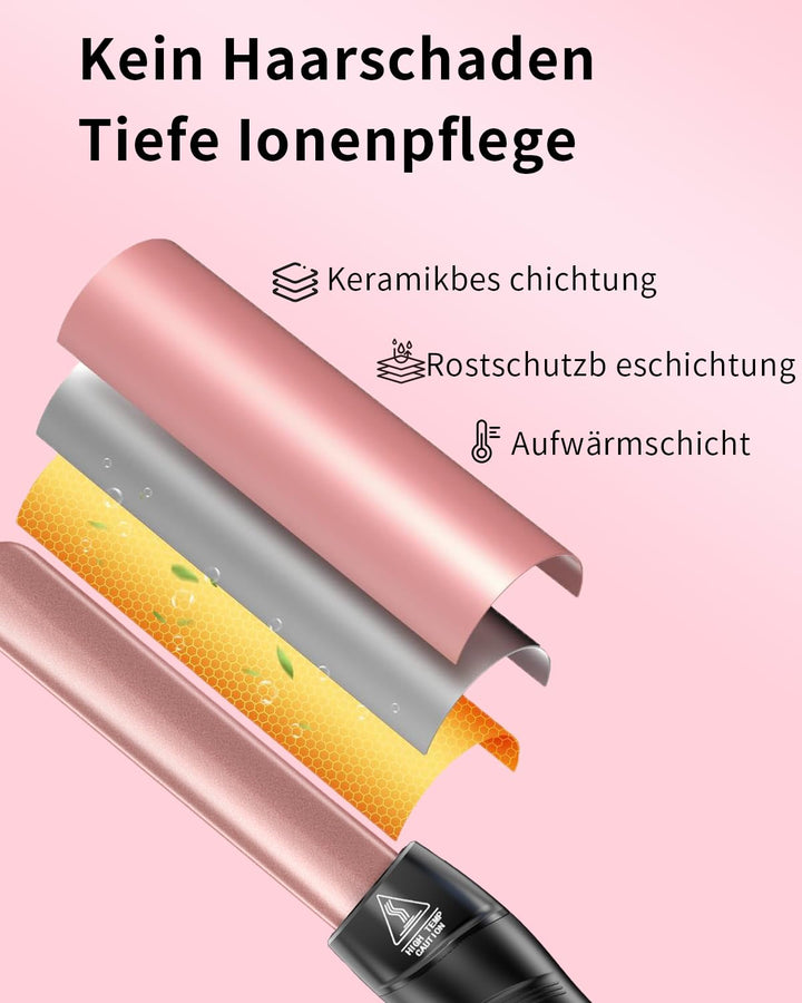 6 in 1 Lockenstab &amp; Schnellaufheizendes Lockenstab-Set mit 6 austauschbaren Keramik-Barrels, schnell