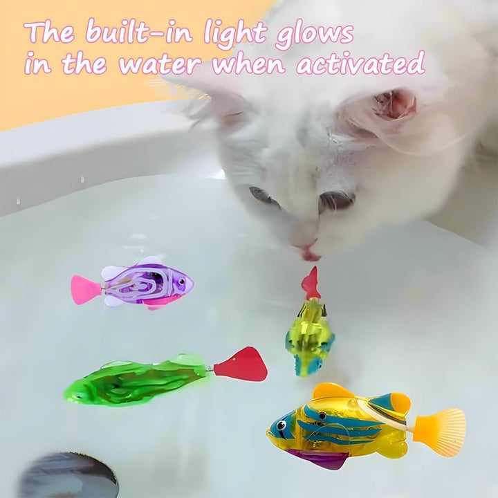 4PCS Elektronischer Haustier Fisch, Schwimmen Roboter Fisch Spielzeug für Katzen, Elektrisches Fisch