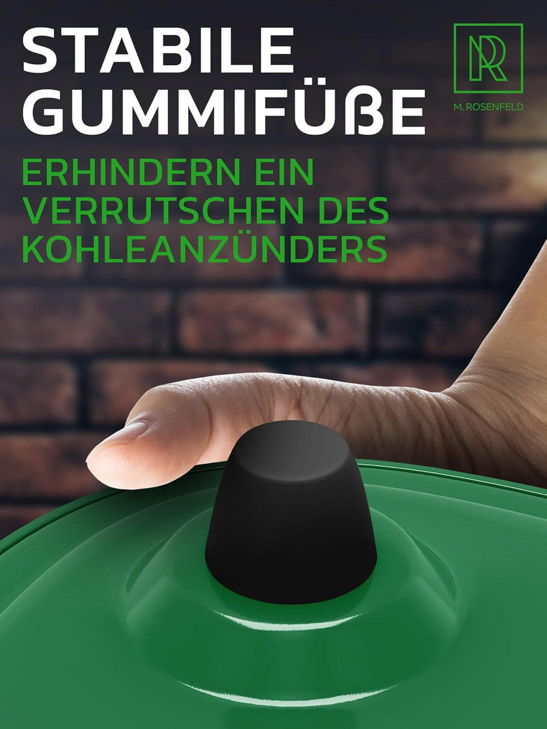 M. ROSENFELD Elektrischer Kohleanzünder - Grün Kohlenanzünder mit extra langem 150cm Kabel, abnehmba