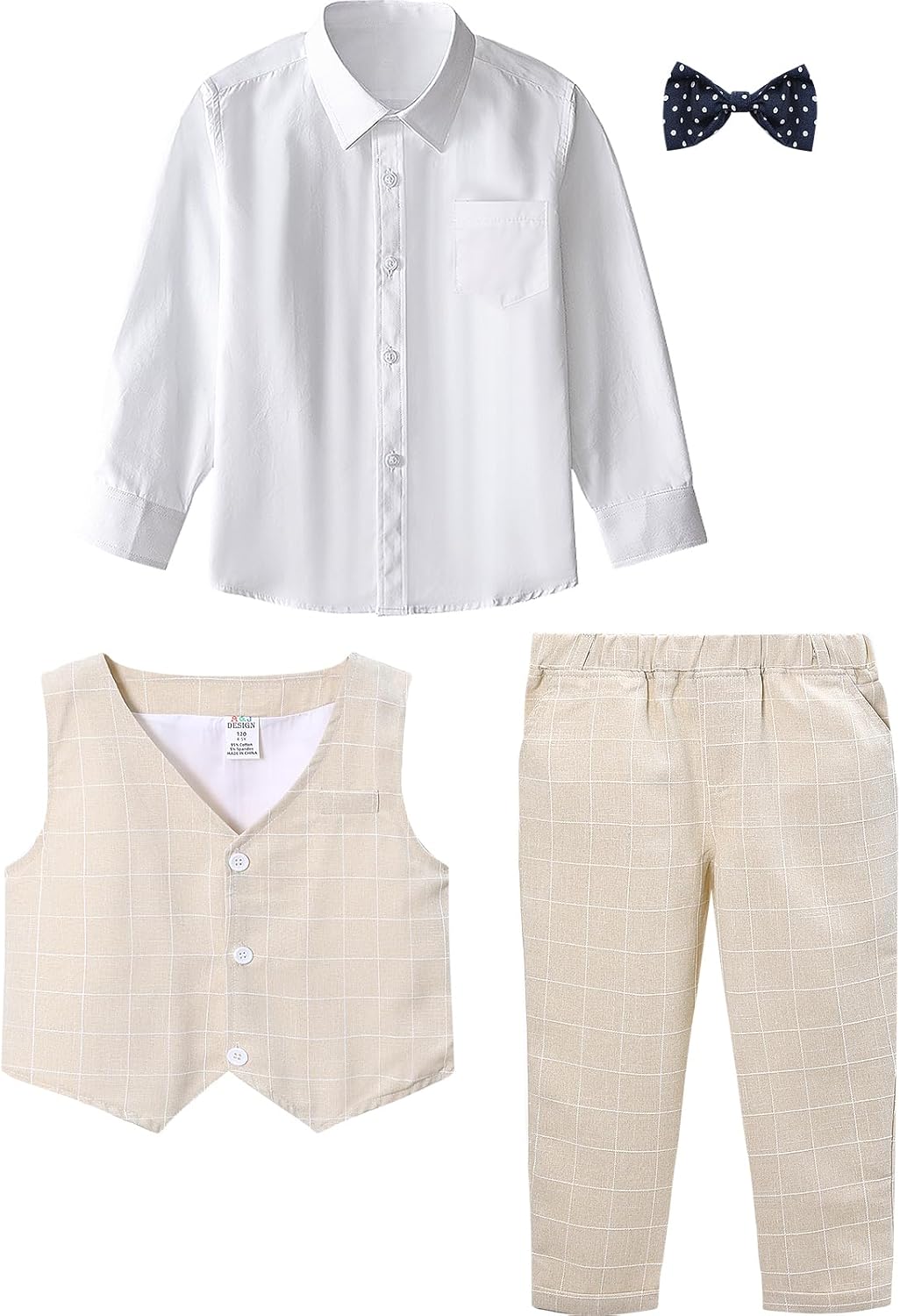 mintgreen Baby Anzug Junge, 3 Stück Gestreift Outfit Hochzeit Gentleman Kleiderset Lange Ärmel Hemd