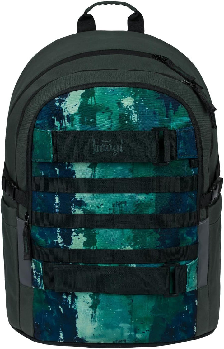 Baagl Schulrucksack Set Jungen 3 Teilig (Skateboard Rucksack, Mäppchen, Sporttasche), Schultasche ab