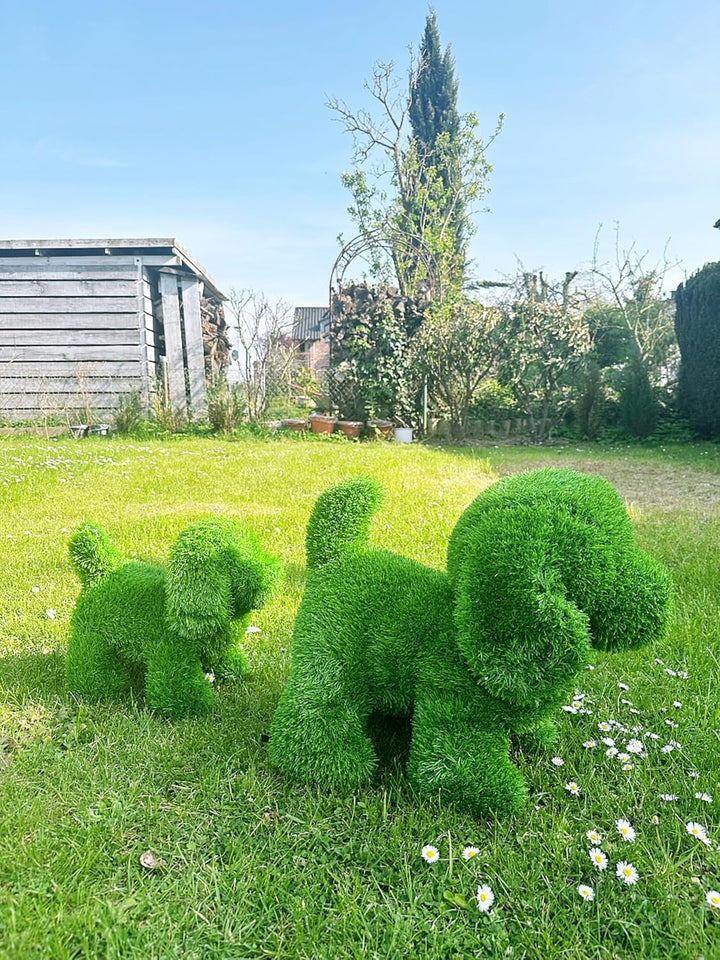Innovative Kunstwerk Figuren aus Kunstrasen Hase Bär Hund Tier Garten Dekoration Gras Deko (Hund, 35