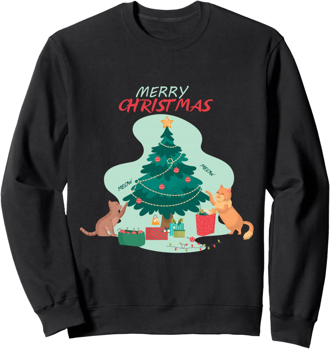 Frohe Weihnachten mit Katzen Sweatshirt
