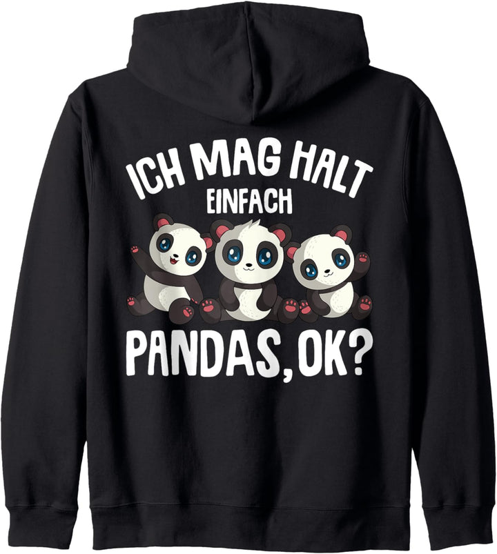 Panda Ich mag halt Pandas Pandabär Kinder Mädchen Damen Kapuzenjacke