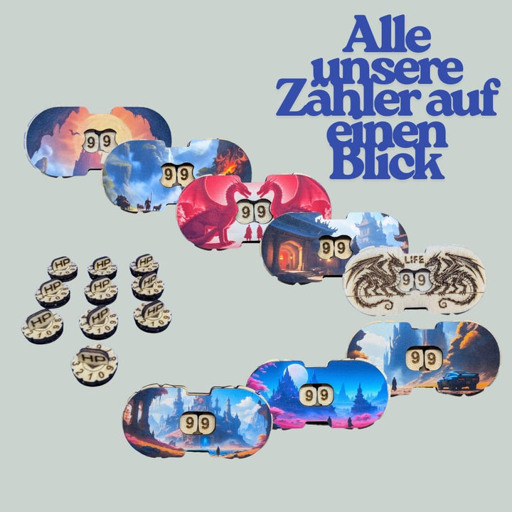 JDR Lebenszähler – kompaktes & langlebiges Zubehör – Punktmarker für Rollenspiele, Karten & Brettspi