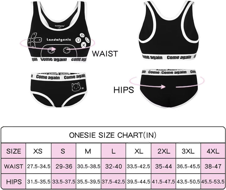 Landofgenie Camisole und Höschen Damen Baumwolle Bralette Set Sport Loungewear Set-Spiel Spielkonsol