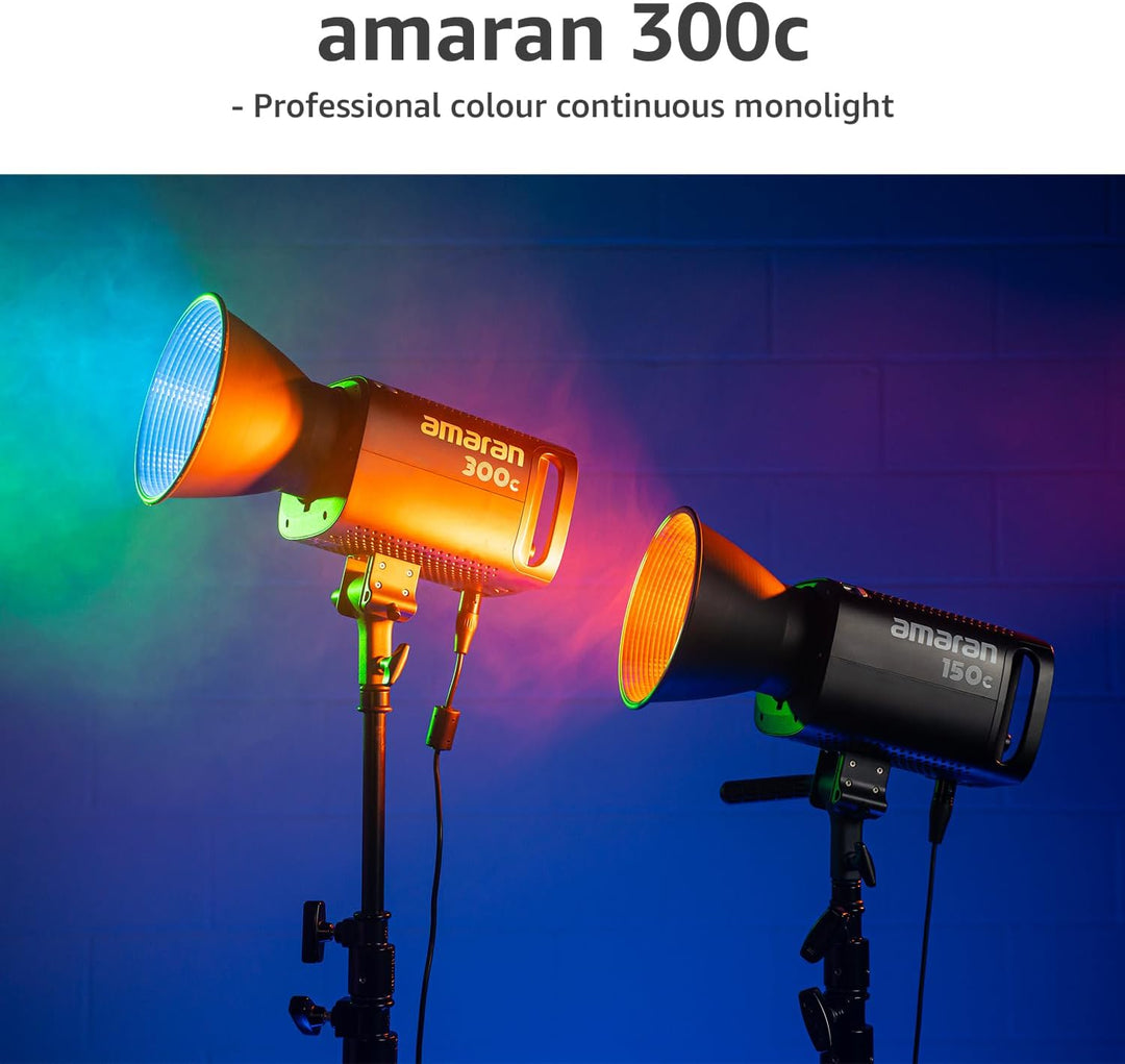 Amaran 300c - Vollfarbige 300W Bowens Mount Point-Source LED-Leuchte mit RGBWW und Hochwertiger Lich