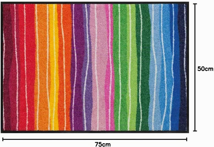 Salonloewe Fussmatte Wavy Lines Streifen Bunt 50x75 cm 1 B, 1 B