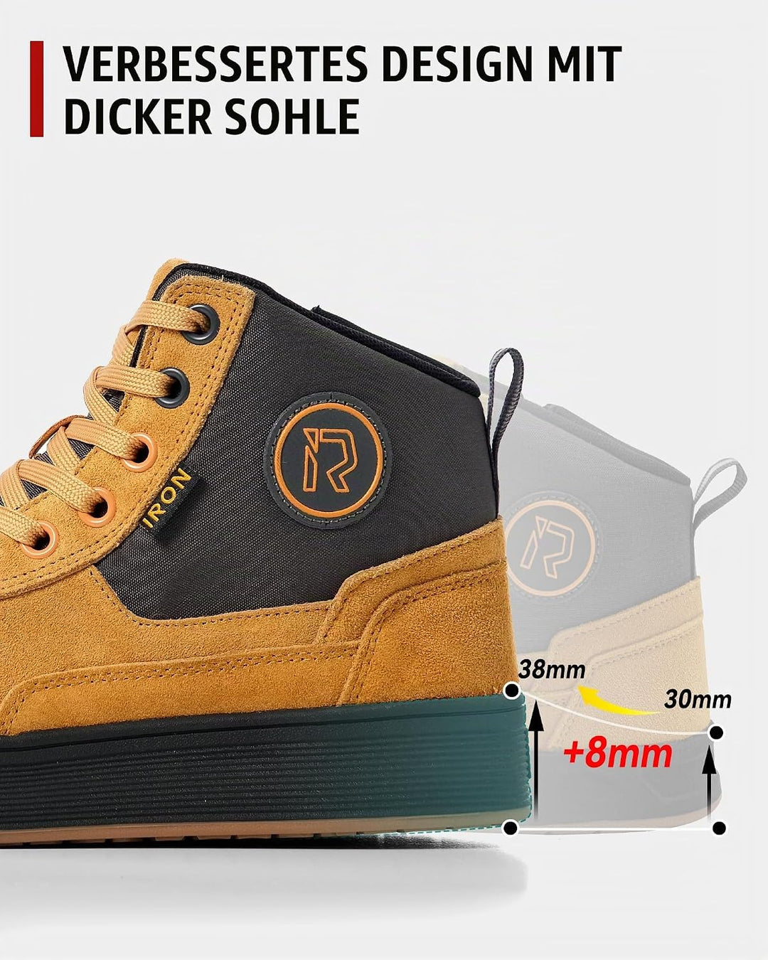 RIDEIRON Motorradschuhe Herren Damen Motorradstiefel CE-geprüft | rutschfeste verdickte Sohle wasser