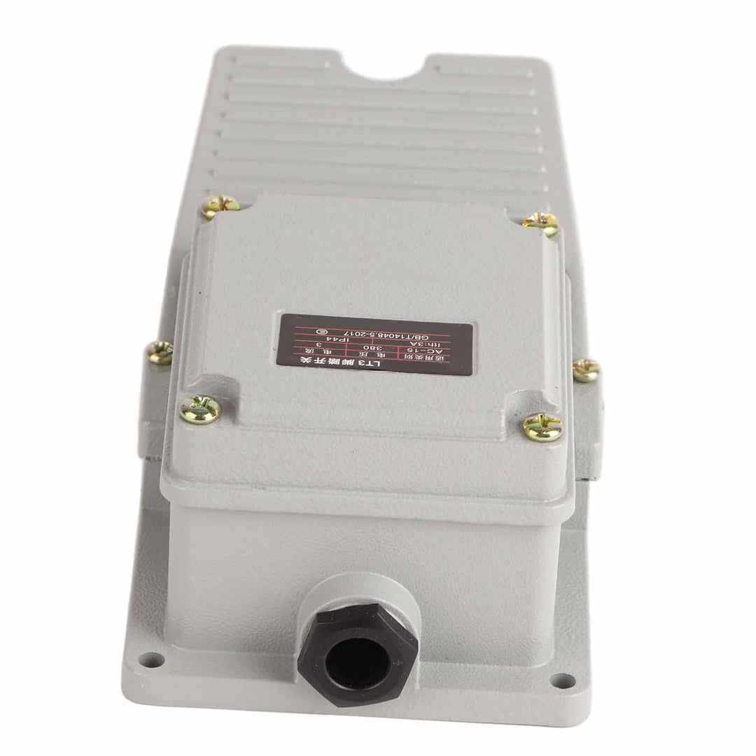 Industrielle Fussschalter, AC 250V 15A Momentary Metall Fusspedal Schalter 1NO 1NC Fusstaster Tritts