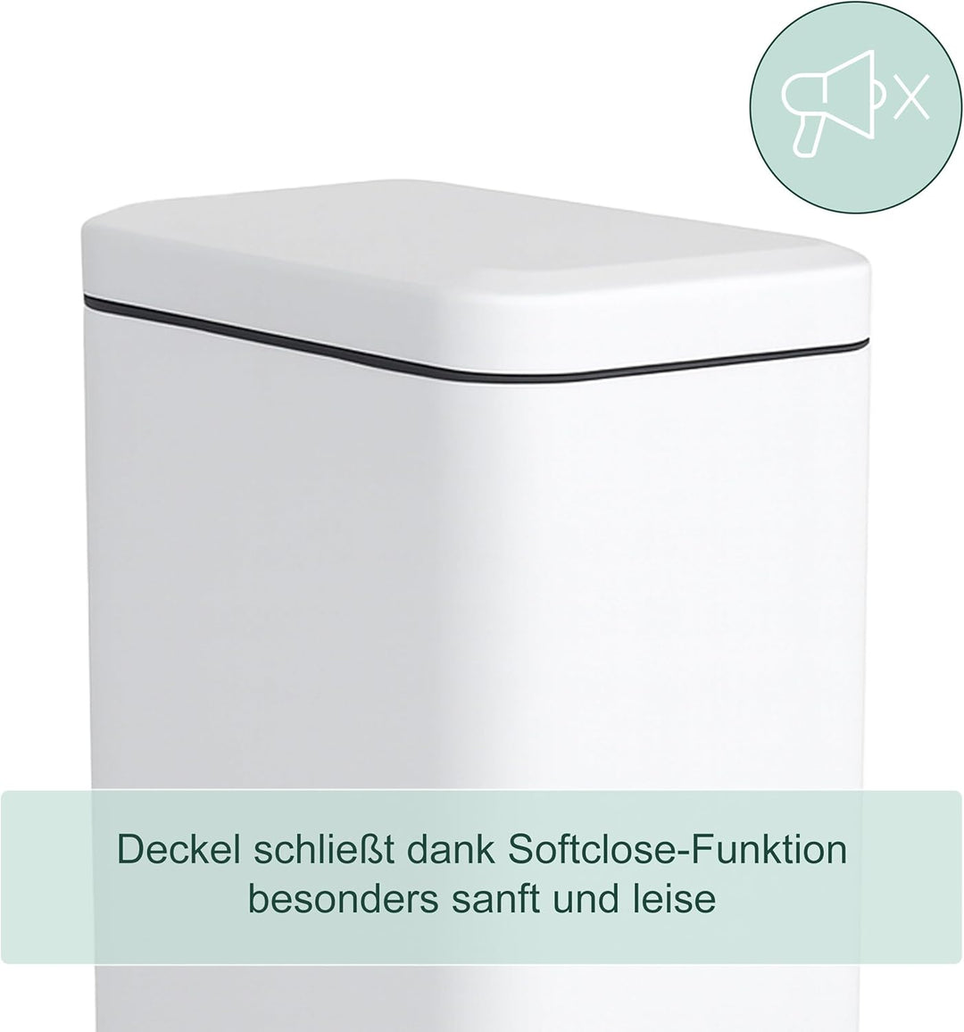 Relaxdays Mülleimer Bad, 5 Liter, Kosmetikeimer mit Soft-Close, Matte Optik, entnehmbarer Inneneimer