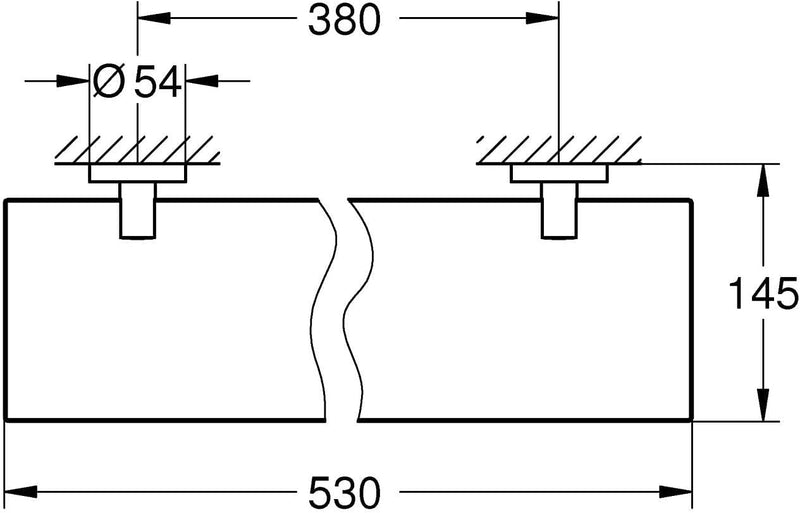 GROHE Start - Glasablage (Stichmass 380mm, Material: Glas/ Metall, verdeckte Befestigung, langlebig)