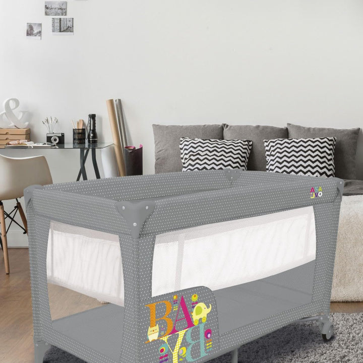 ASALVO 15891 Travel Cot Smooth Baby, grau