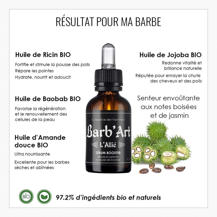 RizinusÃ, l Bartschneider im Bio â Serum Booster â barb' Art® N ° 1 sisch seit 2015 â fÃ,
