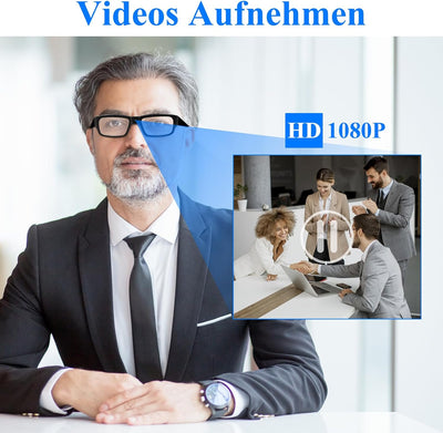 LXMIMI Kamera Brille, Brille Mini Kamera 1080P Sport Brille Kamera, Mini Action Kamera Unterstützung