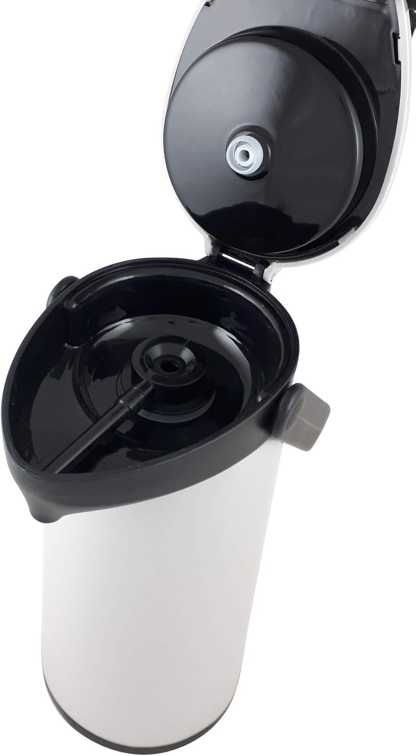 Helios Pump-Isolierkanne Airpot, 1,9 Liter, Kunststoff, grau/schwarz, Einhandbedienung 1,9 Liter Gra