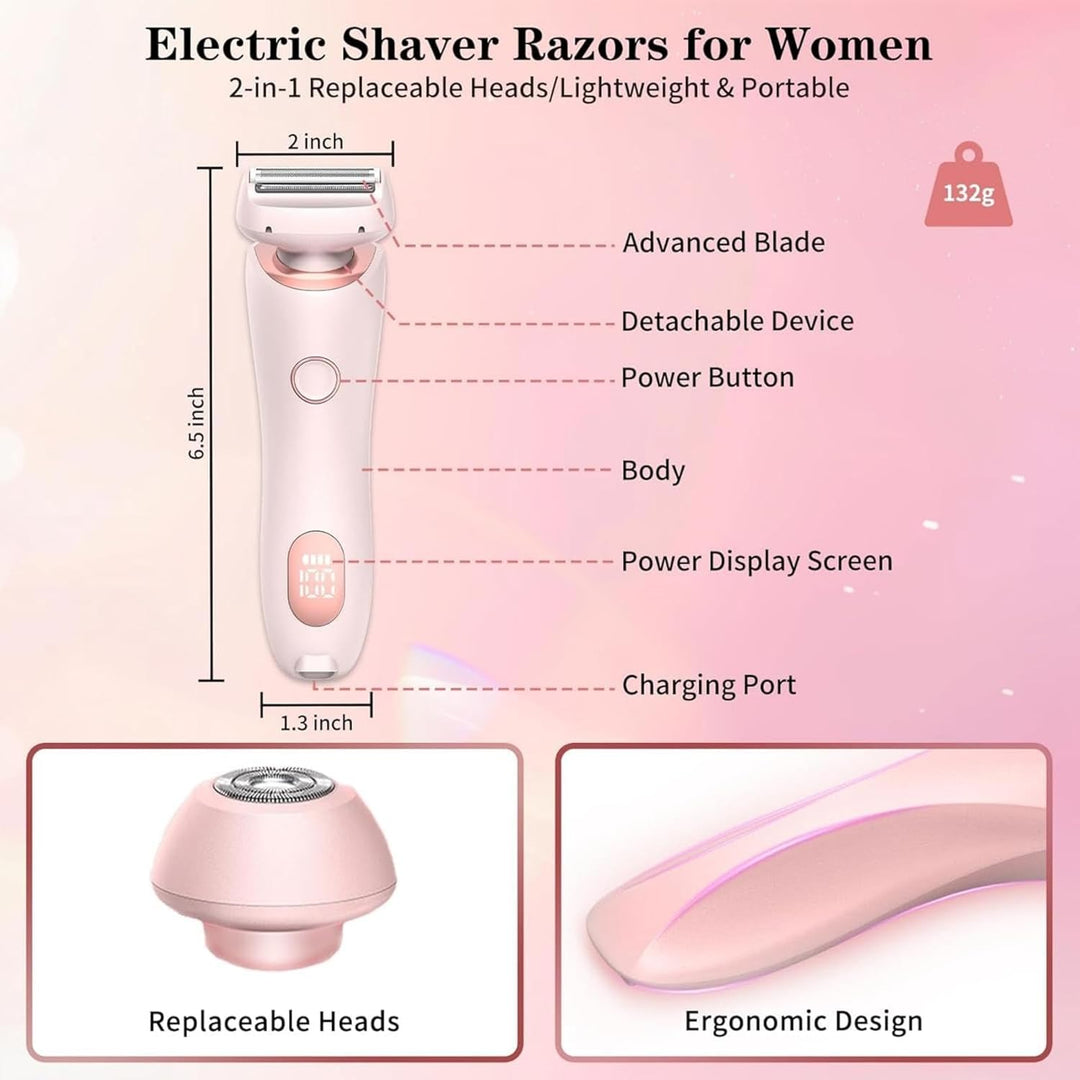 Boulina Rasierer Damen Glisse Pro Frühlings Starter Set, Bikini-Trimmer mit LED-Anzeige, wasserdicht
