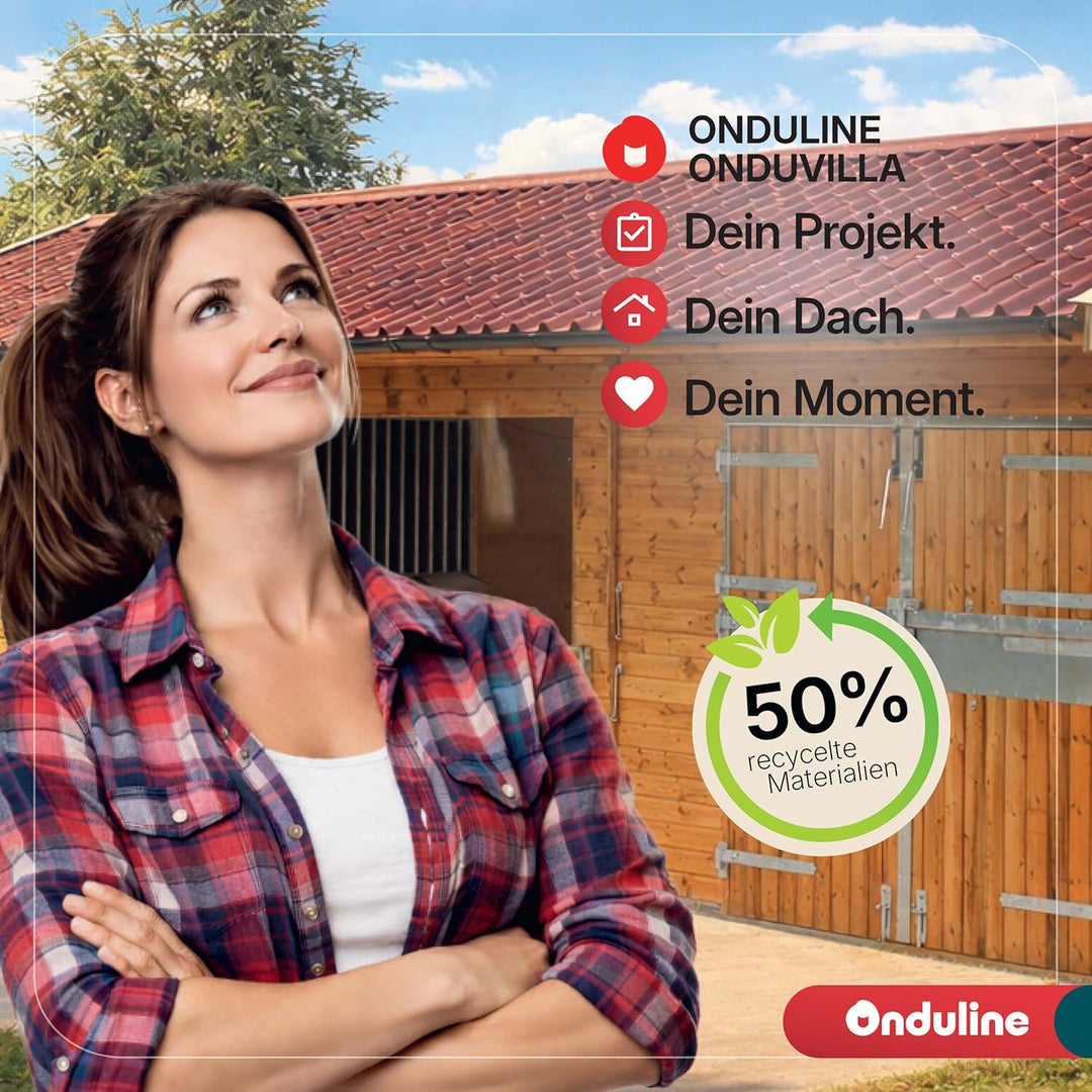 ONDUVILLA Dachplatten Bitumenwellplatten Dachsystem zum Verlegen-Dachmaterial wetterfest&langlebig–F