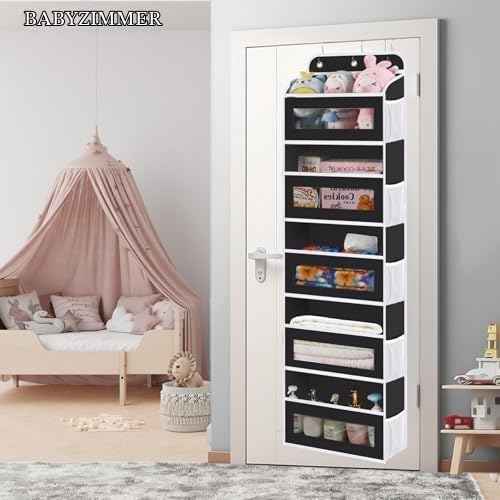 KYEVIS Over The Door Organizer Storage, 5 Shelves Door Organizer Hanging with 10 Mesh Pockets, Behin