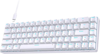 TMKB Mechanische Gaming Tastatur, T68se 60% Prozent Tastatur mit USB Kabel, Anti Ghosting QWERTY Lay