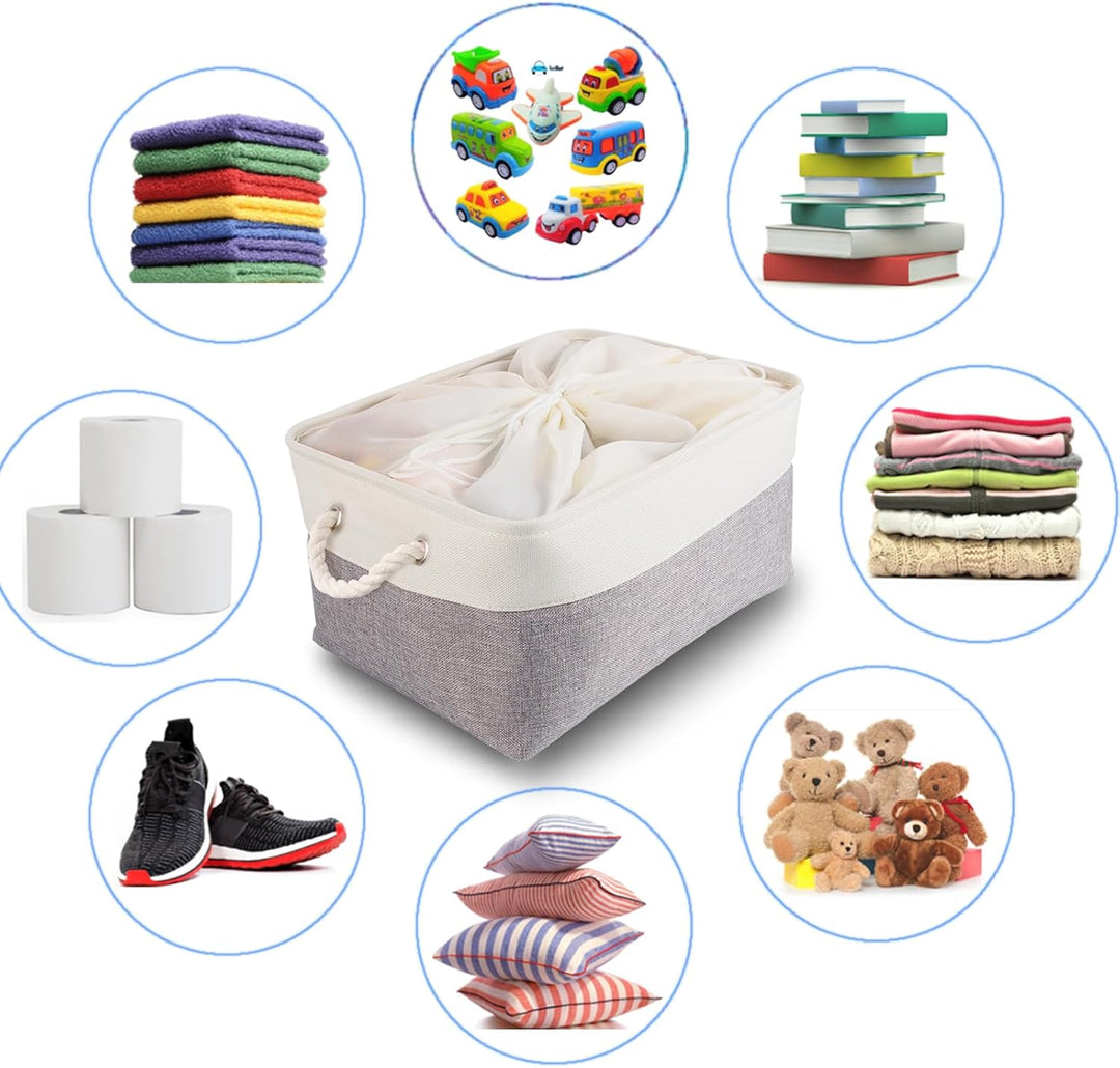 Mangata aufbewahrungskorb Stoff 4er Set, aufbewahrungsbox gross Schrank, Korb aufbewahrung Stoff mit