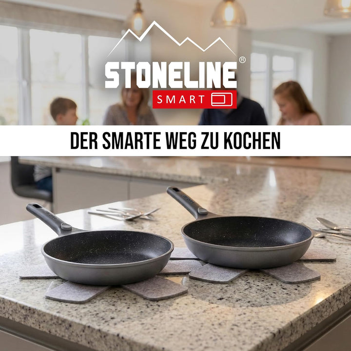 STONELINE Imagination PLUS Pfannenset, 2-teilig, mit abnehmbarem Griff, Induktion, Aluguss, Pfanne m