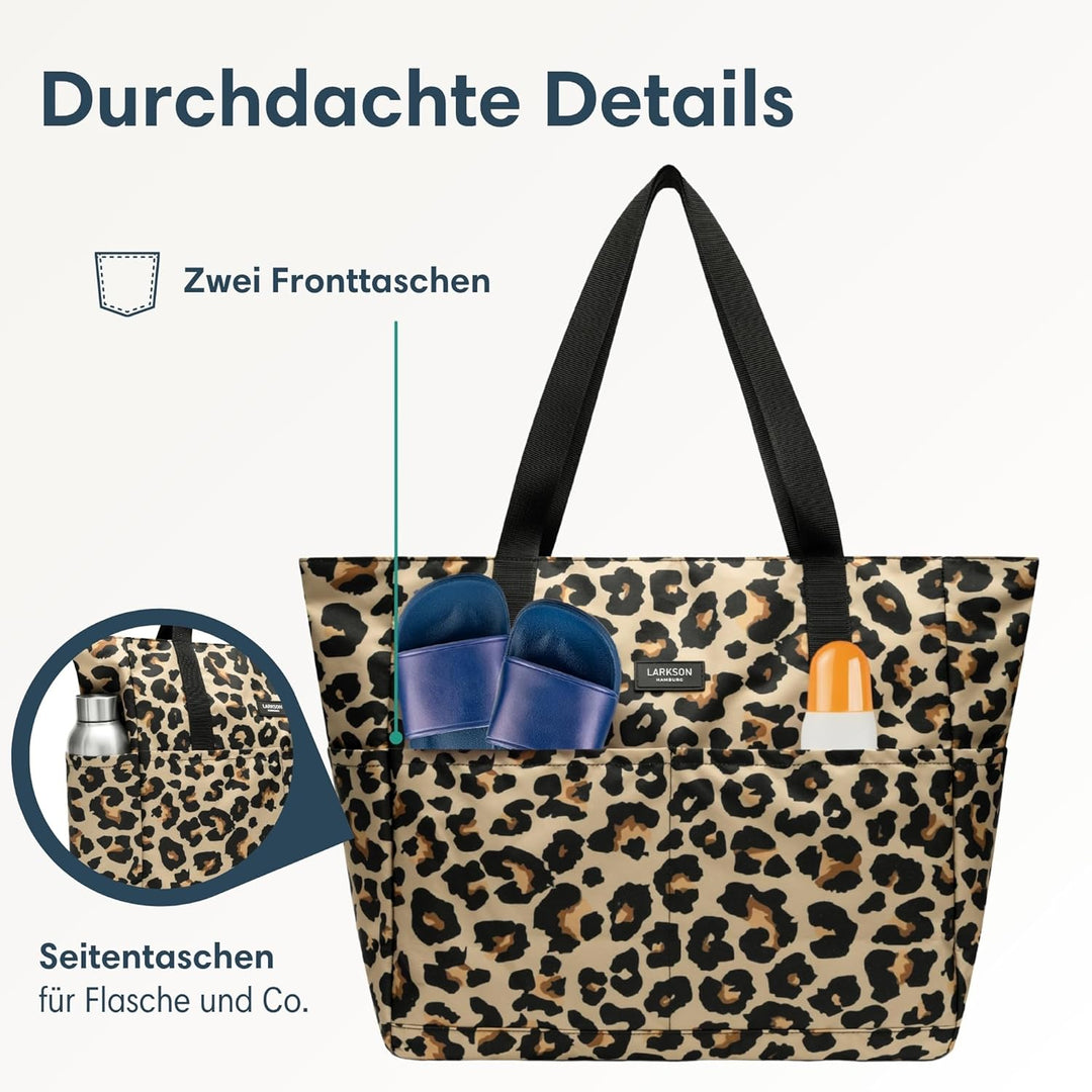 LARKSON Strandtasche Damen & Herren - Linn - Grosse Beach Bag für Strand, Schwimmbad, Pool - Tote Ba