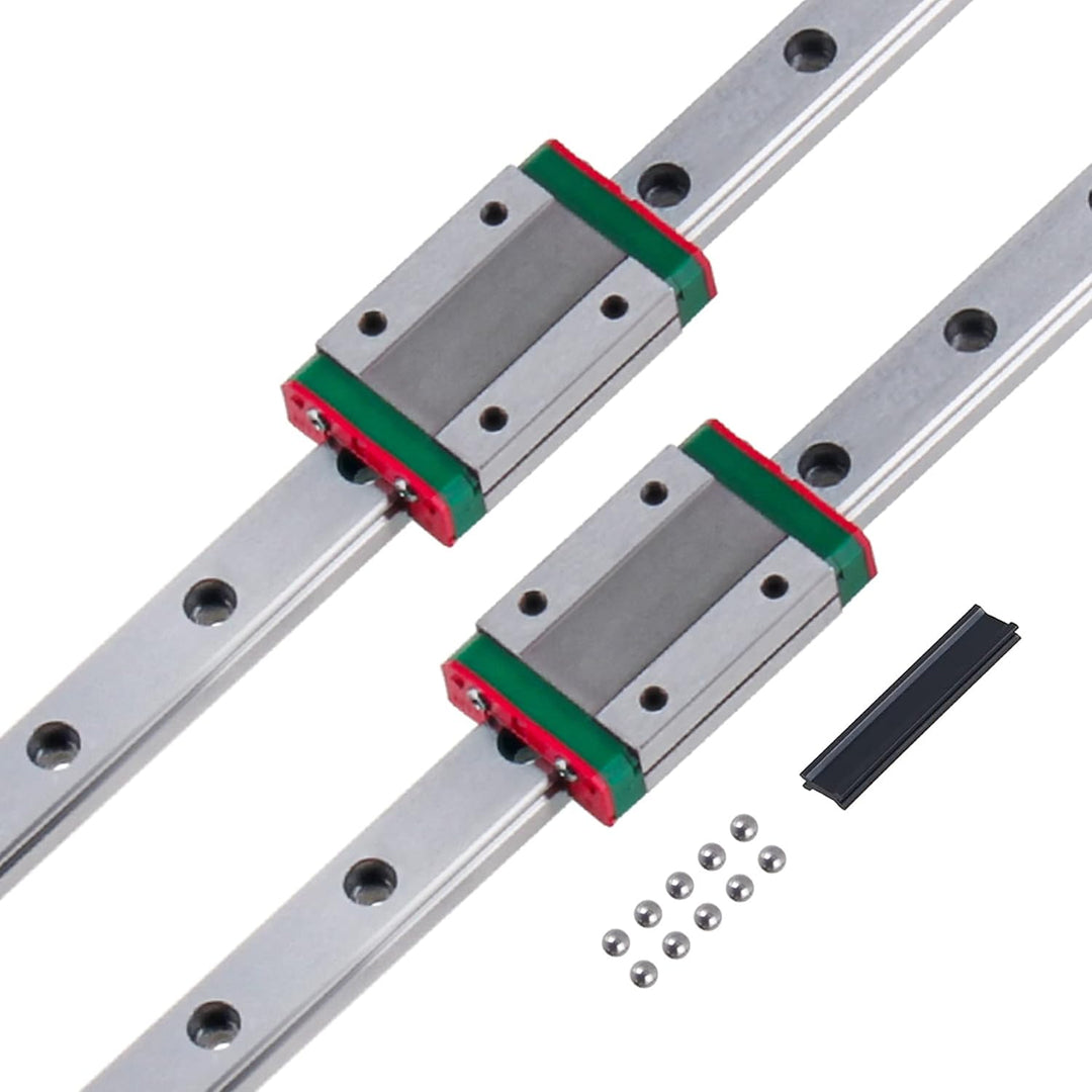 CNCYEAH 2 Stück MGN9H 250 mm Miniatur Lineare Schienenführung mit MGN9H Edelstahl Wagenblock, Linear