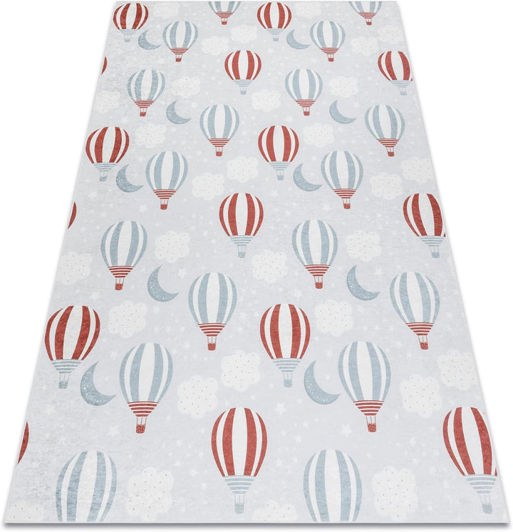 Kinderteppich Bambino Waschteppich Ballone, Wolken für Kinder Anti-Rutsch - grau 160x220 cm 160x220