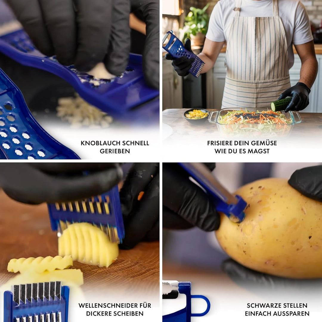 DER GEMÜSEFRISEUR | Obst und Gemüse mühelos schälen, schneiden und frisieren, 6-in-1, Multifunktions