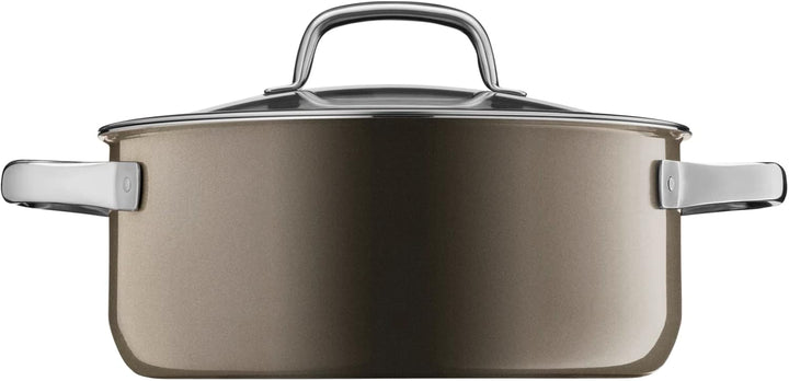 WMF Fusiontec Mineral Kochtopf gross 24cm, Glasdeckel, Bratentopf Induktion 4,4l, High-Tech Keramik,