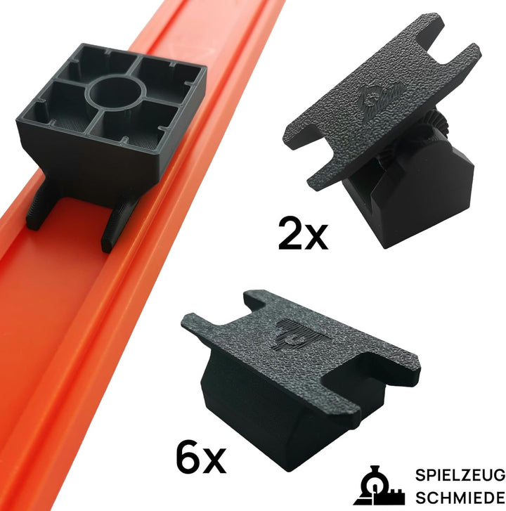 Adapter Set kompatibel mit HOT Wheels Tracks & LEGO DUPLO Steine - 8 Adapter (6 starr, 2 beweglich)