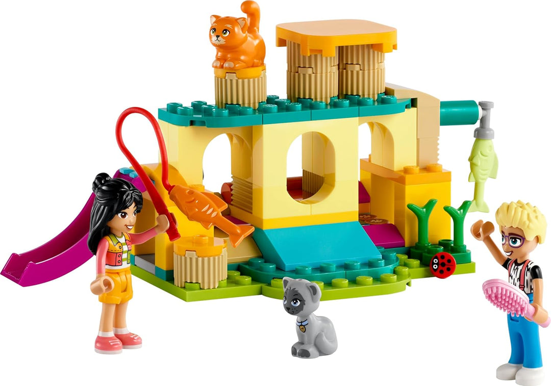 LEGO Friends Abenteuer auf dem Katzenspielplatz, Set mit Spielzeug-Tieren und Figuren, darunter Olly