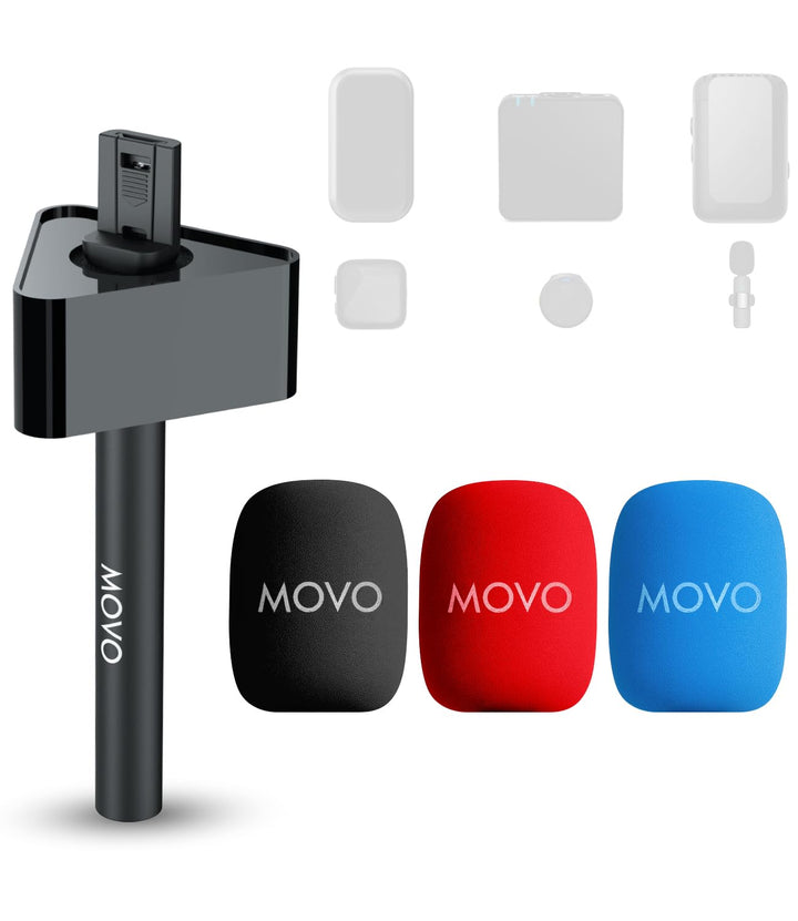 Movo WMX-HMF2 Handmikrofonadapter mit Mikrofon-Flagge