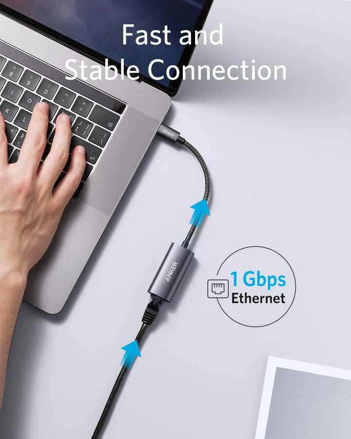 Anker PowerExpand USB-C auf Gigabit Ethernet Adapter, Aluminium, kompaktes Design, USB-C Ethernet Ad