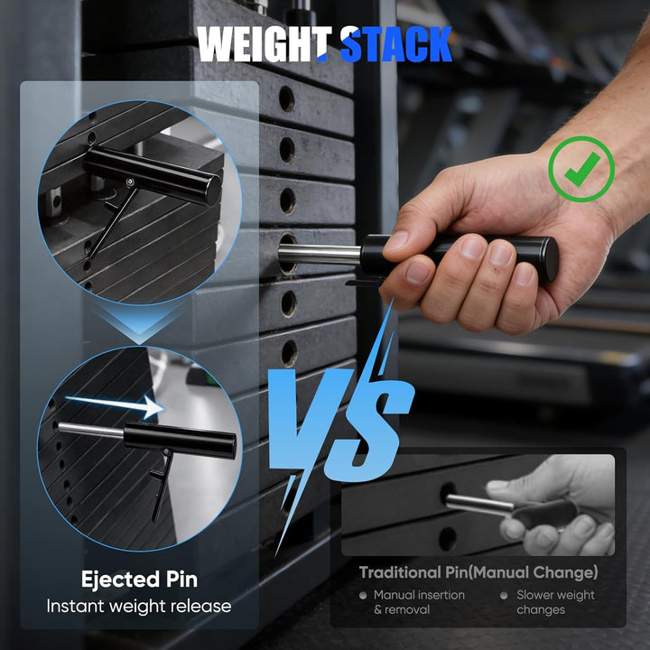 Gym Pin für Zusatzgewicht, 2 Stück Gewichtsstapelstift Ersatz Drop Set Stifte für Fitnessstudio Load