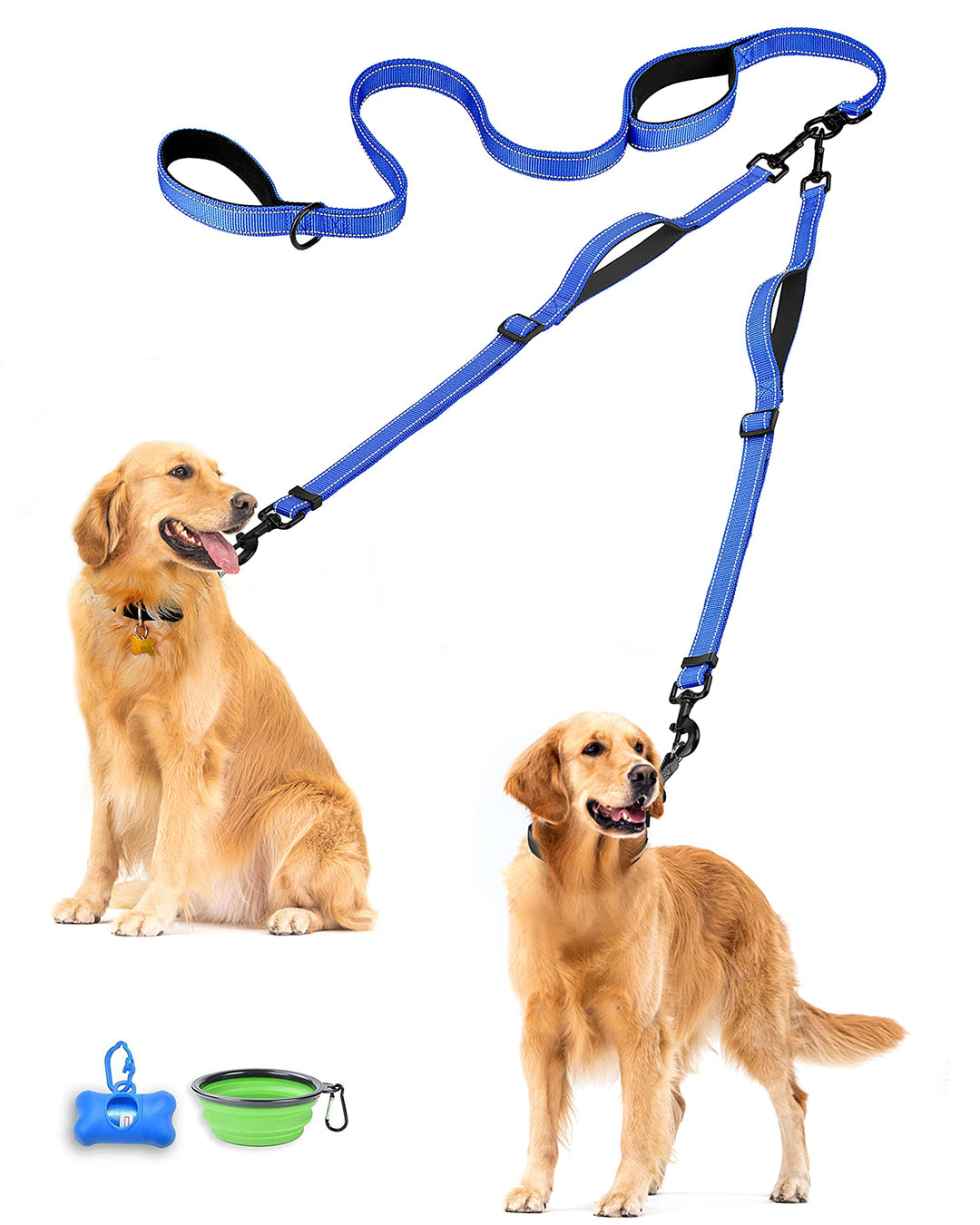 PetBonus Hundeleine Doppelleine für 2 Hunde, Keine Verwicklung hundeleine mittelgrosse grosse Hunde,