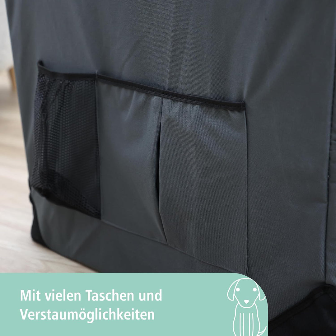 Kerbl 80597 Transportbox Journey, 70 x 52 x 52 cm, grau/beige Grau/Beige L 70 x B 52 x H 52 cm, Grau