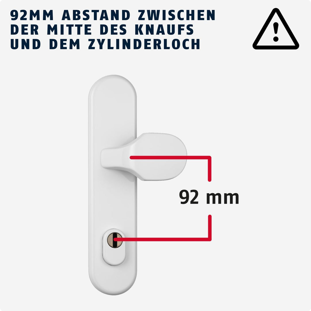 ABUS HLZS814 W EK Schutzbeschlag mit Zylinderschutz rund, weiss, 122361 Weiss Wechselgarnitur, Weiss