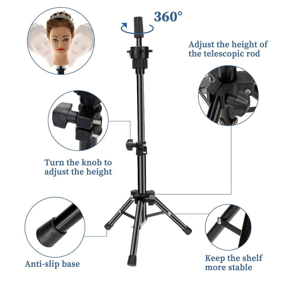 Puppenkopfständer Friseur Perückenständer Übungskopfhalter Übungskopfständer Übungskopf Stativ Train