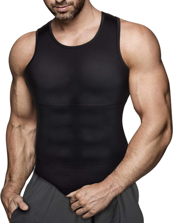 Gotoly Herren Unterhemden Shapewear Workout Tank Tops Kompressionsshirt Muskelshirt Abnehmen Body Sh