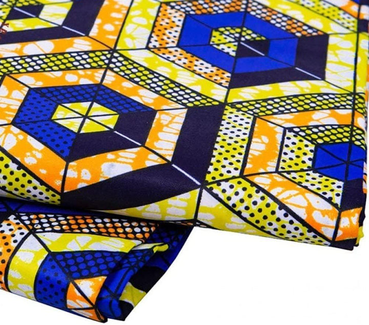 Fituenly Afrikanischer Stoff Afrikanischer Ankara-wachsdruckstoff Geometrisches Muster Polyesterstof