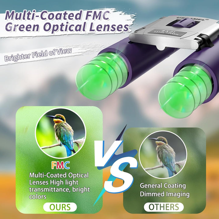 USCAMEL Fernglas Für Kinder und Erwachsene, 8×21 Klein Fernglas, Vogelbeobachtung Kompakt Fernglas f
