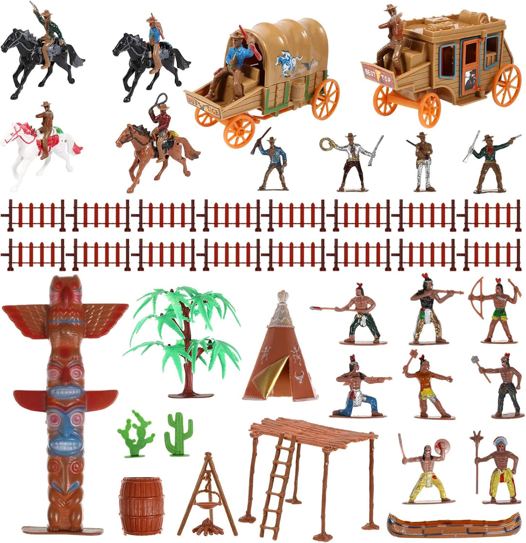 STOBOK Indianer Figuren Modelle: Wilde West Cowboys Figure Playset Set Miniatur Historische Indianer