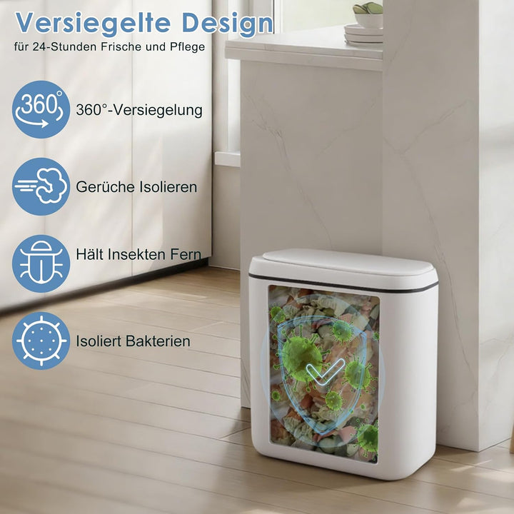 15L Mülleimer mit Sensor, Automatik Touchless Mülleimer mit 3 Modi, Sensor Mülleimer, Schnelle Reakt