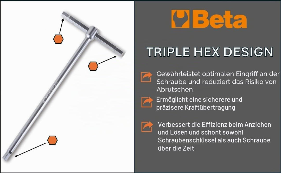 Beta 951/S6 Sechskant-Stiftschlüsselsatz mit T-Griff, (Inbus Set 6-teilig, höchst widerstandsfähig,